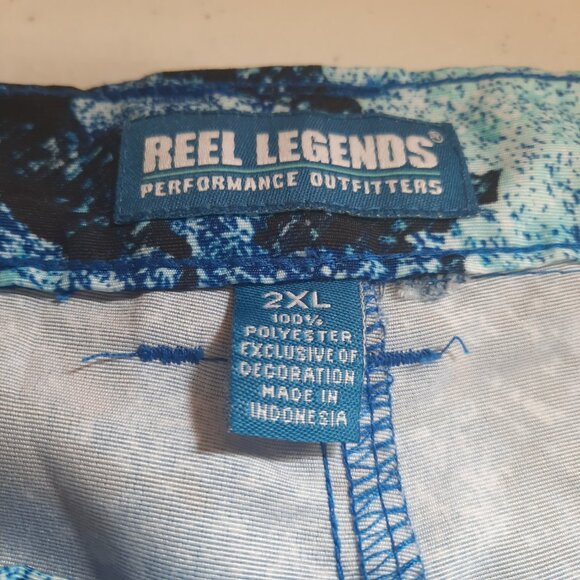 Reel Legends Men’s XX-Large Fishing Shorts Blue Camo Cargo Water Repellent NWT - Picture 5 of 13